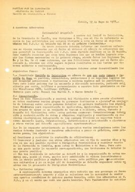 Comunicado relativo a Programación de Actividades de Partido Por la Democracia dirigida a Afiliad...