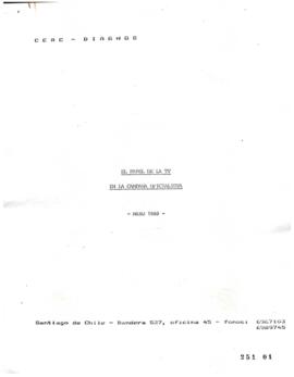 El Papel de la Televisión en la Campaña Oficialista, mayo 1988