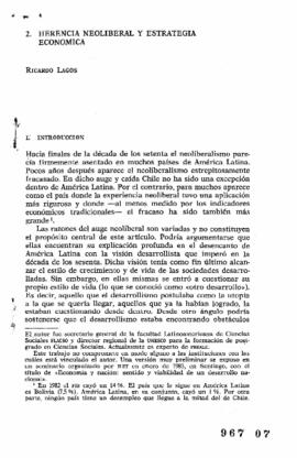 Herencia Neoliberal y Estrategia Económica