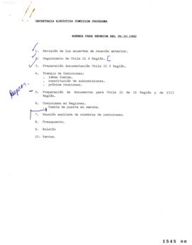 Secretaría Ejecutiva Comisión Programa Agenda Reunión 26-10-1992