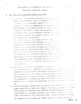 Memorandum del Partido Socialista de Chile al Cardenal Arzobispo de Santiago Monseñor Francisco F...