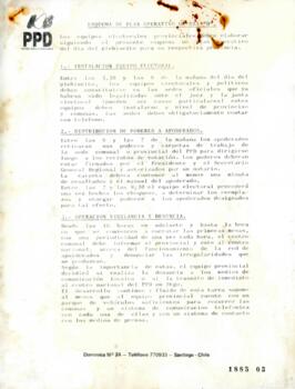 Esquema del Plan Operativo para el Dia del Plebiscito en Regiones