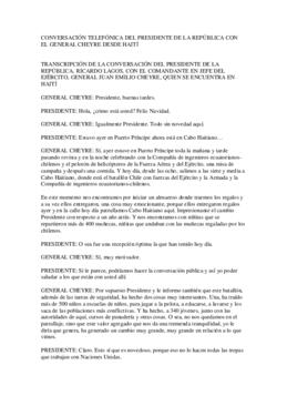 Conversación con Comandante General Juan Emilio Cheyre