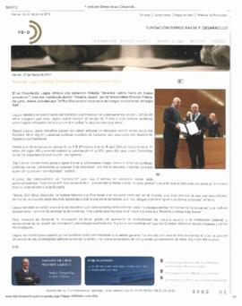 Ricardo Lagos recibe Doctorado Honoris Causa en Perú. Artículo de prensa