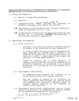 Propuesta Básicas para Reglamento de Reemplazos en Regional Metropolitano Direcciones Provinciale...