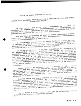 Hacia un Nuevo Compromiso Social. Crecimiento, equidad, sustentabilidad y democracia: ejes del nu...