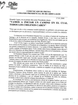 Vamos a iniciar un camino en el cual todos los chilenos caben. Ricardo Lagos en su primer día com...