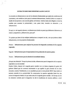 Extracto discurso Ministro Lagos Cancún