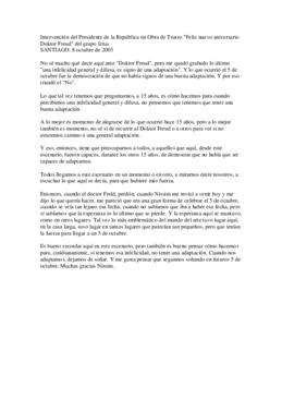 Intervención del Presidente de la República en Obra de Teatro "Feliz nuevo aniversario Dokto...