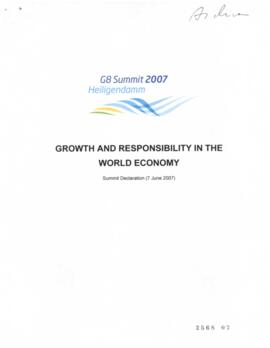 Growth and Responsability in the World Economy. Declaración