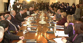 Firma de convenios, declaración y conferencia de prensa Chile - Venezuela