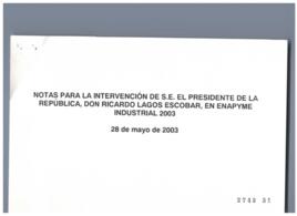 Notas para Intervención del Presidente de la República en Enapyme Industrial