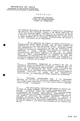 Declaración Conjunta de Ministro de Obras Públicas de Chile y de Hacienda y Desarrollo Económico ...