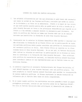 Acuerdo del Pleno Partido Socialista. Documento de trabajo