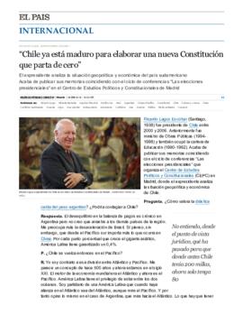 Chile ya está maduro para elaborar una nueva Constitución que parta de cero. Entrevista