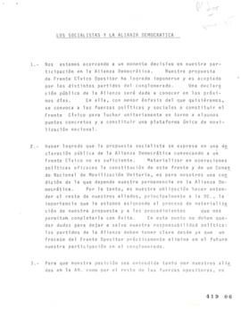 Los Socialistas y La Alianza Democratica