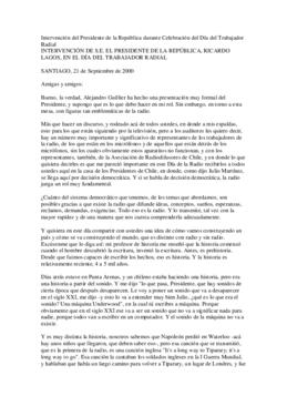 Intervención del Presidente de la República durante Celebración del Día del Trabajador Radial