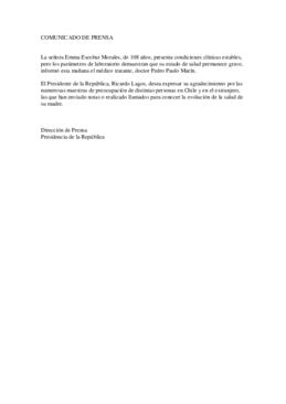 Estado de salud Sra. Emma