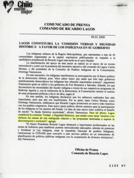 Lagos constituirá la Comisión Verdad y Dignidad histórica a favor de los indígenas en su gobierno...