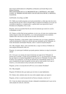 Intervención del Presidente de la República en Reunión con Estado Mayor de la Defensa Nacional