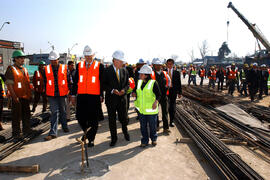 Presidente Ricardo Lagos Visita Obras en Construcción de Autopista Central
