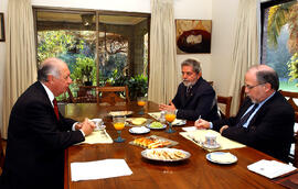 Presidente Lagos Desayuna con Mandatario de Brasil Luiz Inácio Lula da Silva
