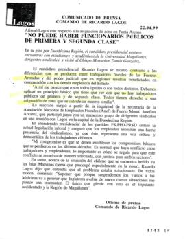 No puede haber funcionarios públicos de primera y segunda clase. Comunicado de Prensa