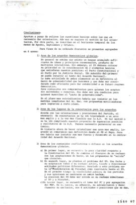 Conclusiones sobre Cuestiones Básicas para Orientación en Lucha Retorno Democracia