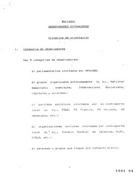 Borrador observadores extranjeros. Criterios de orientación