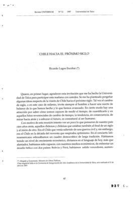 Chile Hacia El Próximo Siglo. Artículo