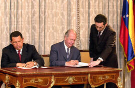 Firma de convenios, declaración y conferencia de prensa Chile - Venezuela