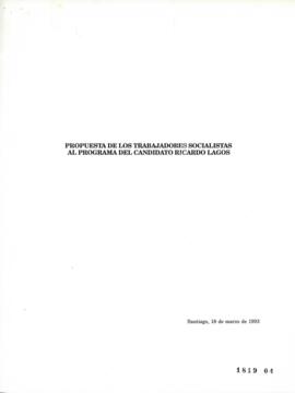 Propuesta de los Trabajadores Socialistas al Programa del Candidato Presidencial Ricardo Lagos