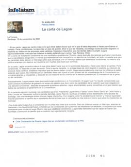 La Carta de Lagos. Columna de Opinión de Patricio Navia