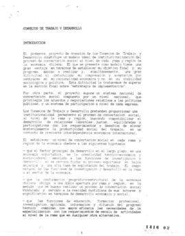 Consejos de Trabajo y Desarrollo. Documento de Trabajo