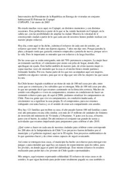 Intervención del Presidente de la República en Entrega de viviendas en conjunto habitacional El P...