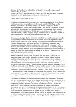 Discurso del Presidente de la República en Firma Proyecto de Ley para crear el Defensor del Ciuda...