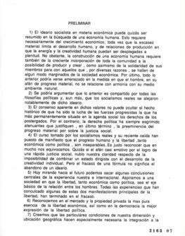 Minuta relativa aI Ideario Socialista respecto a la Economía