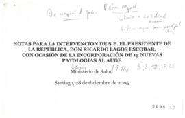 Notas para Intervención del Presidente de la República en Ocasión de Incorporación de 15 Nuevas P...