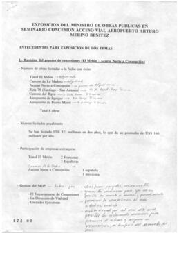 Exposición del Ministro de Obras Públicas en Seminario Concesión Acceso Aeropuerto Arturo Merino ...