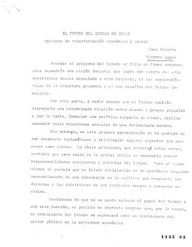 El Futuro del Estado en Chile: Opciones de Transformación Económica y Social. Artículo