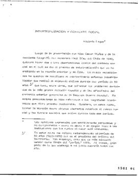 Industrialización y Contexto Social. Intervención de Ricardo Lagos