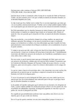 Declaraciones sobre condena a Cuba por ONU (SIN EDITAR)