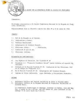 A impulsar la unidad por la democracia desde el colegio de profesores