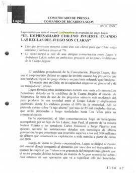 El empresariado chileno invierte cuando las reglas del juego son claras. Lagos realizó una visita...