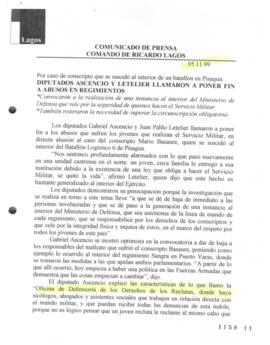 Por caso de un conscripto que se suicidó al interior de un batallón en Pisagua: Diputados Ascenci...