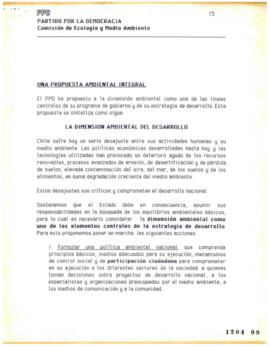 Una propuesta Ambiental Integral del Partido Por la Democracia