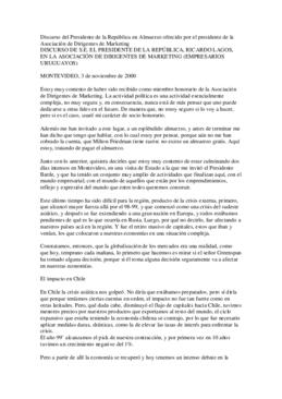 Discurso del Presidente de la República en Almuerzo ofrecido por el presidente de la Asociación d...
