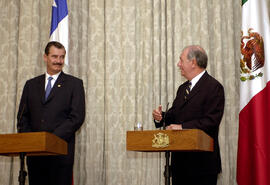 Conferencia de Prensa al recibir a Presidente de México, Vicente Fox