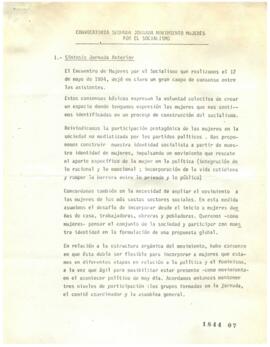 Convocatoria para Segunda Jornada del Movimiento de Mujeres por el Socialismo