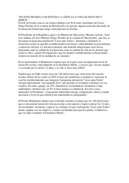 Diálogo con alumnos del programa para disminuir deserción escolar